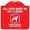 Signmission All Pets Must On Leash Please Clean Up After Your Pet Heavy-Gauge Alum Sign, 18" x 18", RW-1818-9998 A-DES-RW-1818-9998 - alternate 1